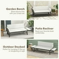 thumbnail image 4 of Topcobe Outdoor Convertible Sofa Daybed with Adjustable Armrests for Balcony, Outdoor Patio Furniture-Off White, 4 of 7