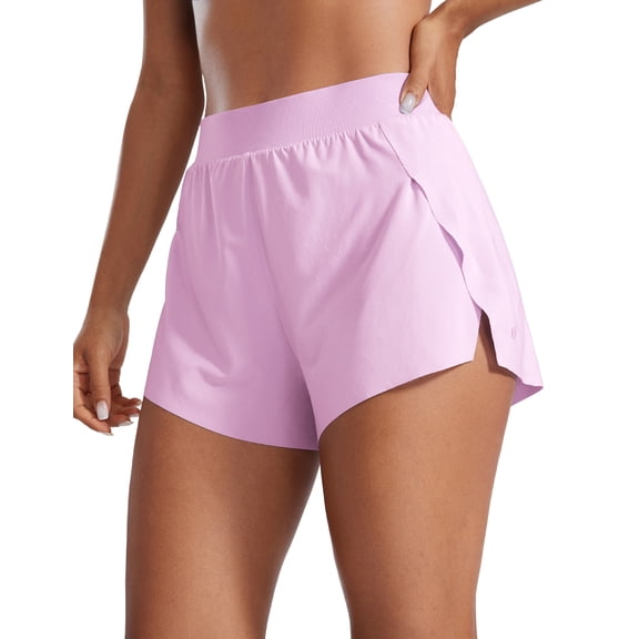 CRZ YOGA Running Shorts for Women 2.5" High Waisted Workout Athletic Gym Track with Liner Quick Dry