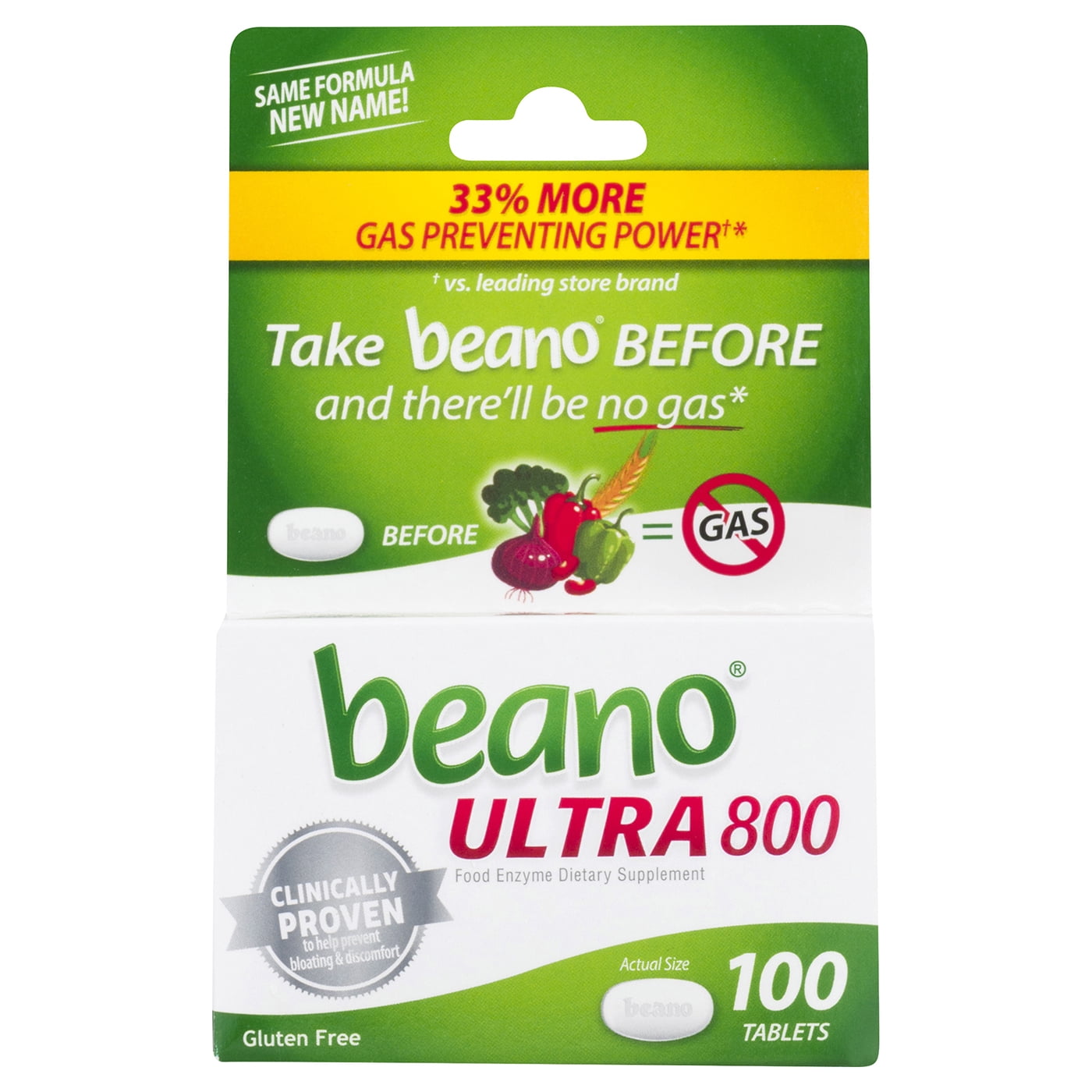 beano Ultra 800 Gas Prevention, Bloating Relief, 100 Tablets Walmart