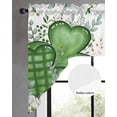 thumbnail image 2 of St. Patrick's Swag Valances for Windows, Small Curtains Drapes, Lucky Shamrock Green Eucalyptus Floral Plants Kitchen Window Curtains Over Sink Window Treatment Valance for Bedroom/Bathroom 56"x36", 2 of 5