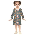 thumbnail image 2 of Girls' long-sleeved dress Cookie Man Santa Claus Girls' A-line dress with ribbed cuffs Soft and comfortable, 2 of 6