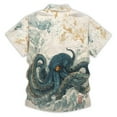 thumbnail image 3 of Mens Hawaiian Shirt Short Sleeve Octopus Print Button Down Lapel Top Loose Beachwear Casual Summer Comfortable Beach Shirts for Men OTHER XXXXL, 3 of 3