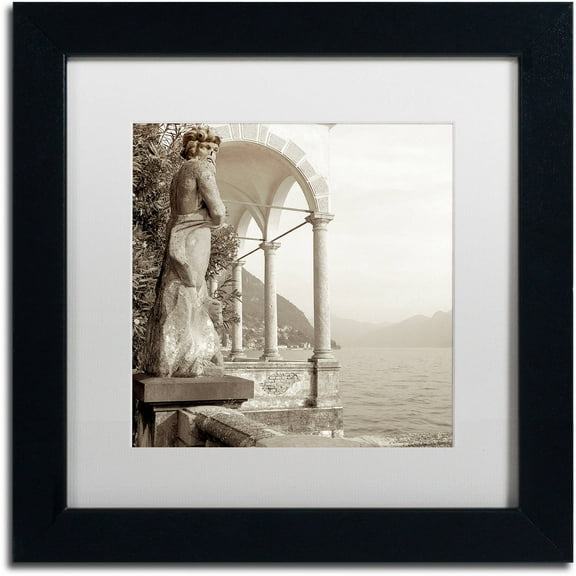 Trademark Fine Art "Giardini Italiano IV" Canvas Art by Alan Blaustein, White Matte, Black Frame