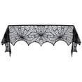thumbnail image 3 of CoreLiving Halloween Table Runner Black Lace Spider Web Lace Table Runner Spooky Halloween Decor for Fireplace Mantel Dining Table Home Party Display, 3 of 8