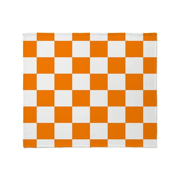 CafePress - Orange And White Checkerboard Throw Blanket - Soft Fleece Throw Blanket, 50"x60" for All Ages