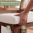 thumbnail image 4 of Hawsaiy Farmhouse Rattan Counter Height Bar Stools Set of 2, Chenille Upholstered Kitchen Island Chairs with Solid Wood Frame, Walnut, 4 of 8