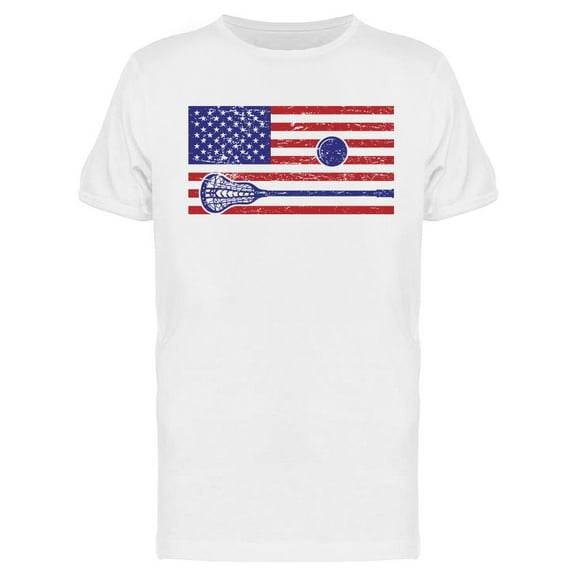 Lacrosse Usa Flag T-Shirt Men -Image by Shutterstock, Male 3X-Large