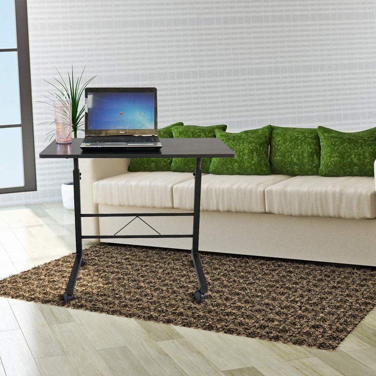 Adjustable C-Shaped Sofa Side Table – Swivel Tray With Heavy Metal Base For Snacks & Laptops