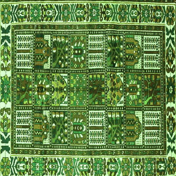 Ahgly Company Indoor Square Persian Green Traditional Area Rugs, 5' Square