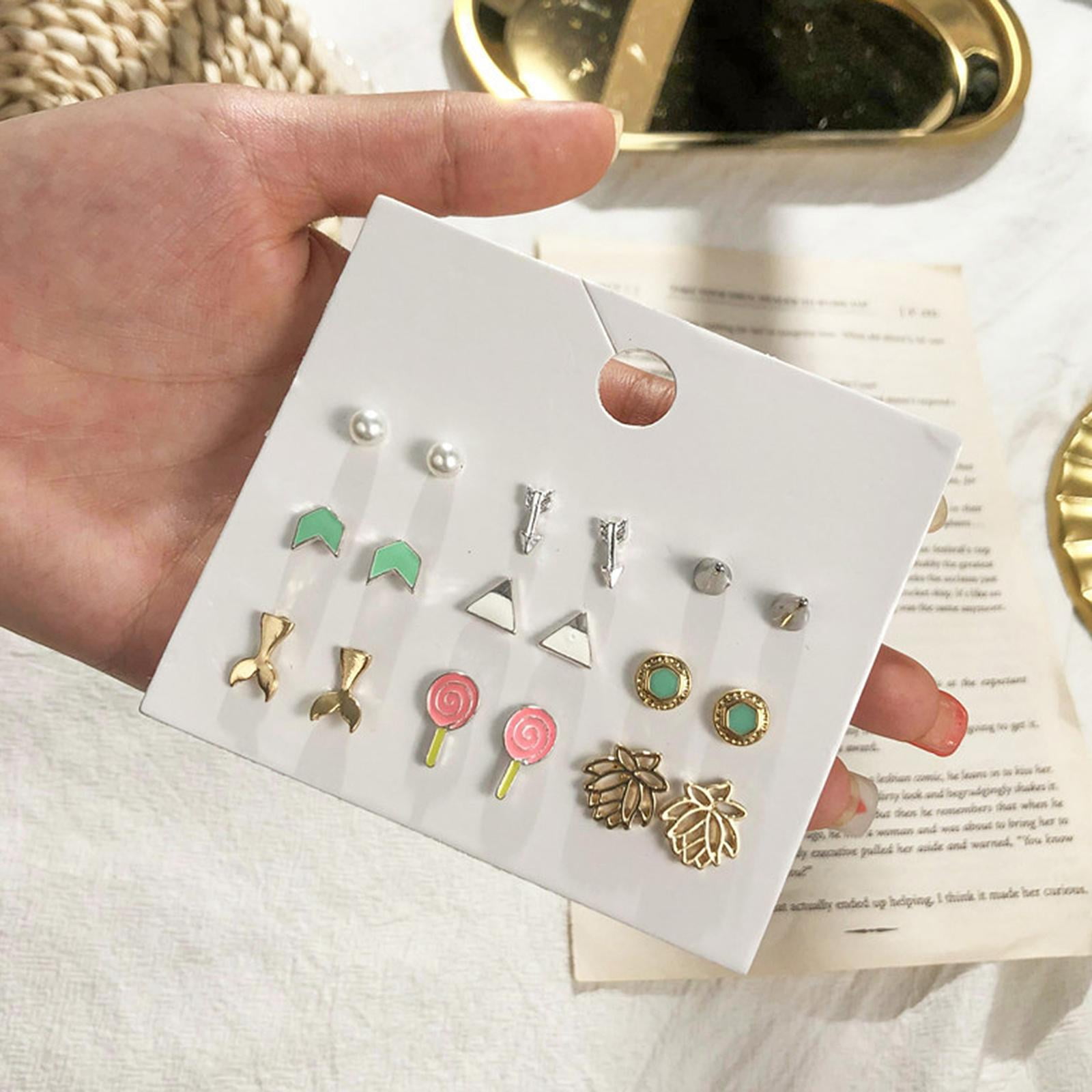 Amazon.com: babyHUIH 100 Pairs Earrings Set for Women Assorted Mini Plastic  Teen Girls Hypoallergenic Stud Earrings for Kids Statement Fashion:  Clothing, Shoes & Jewelry