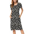 thumbnail image 3 of JuneFish Women's Summer Casual Short Sleeve Dressy Dresses Empire Waist Knee Length Dress with Pockets, 3 of 8
