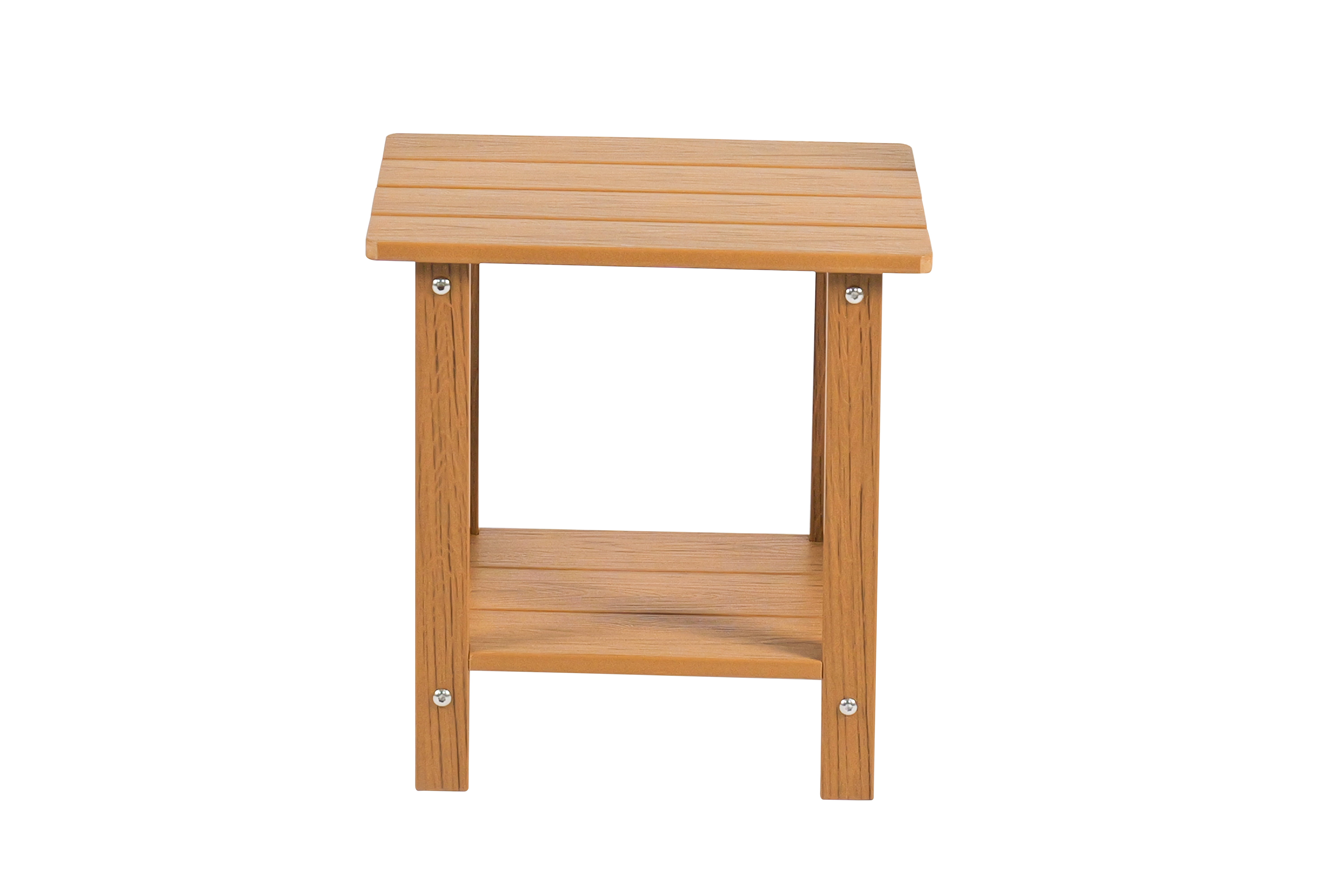 Stylish 2‑Tier Outdoor Side Table, Weather‑Resistant HIPS Patio End Table for Yard Snacks & Afternoon Relaxation, Matching Adirondack Chairs