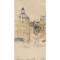 thumbnail image 2 of Frédéric Houbron 9x14 Gold Ornate Wood Frame and Double Matted Museum Art Print Titled - Place Lined with Buildings (1895 - 1905), 2 of 4