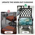 thumbnail image 4 of Outdoor Patio Cushion Covers 2 Pack Teal Abstract Marble Patio Chair Cushion Covers with Ties and Zipper Modern Art Waterproof Outdoor Seat Cushion Covers for Patio Furniture 24"x24", 4 of 7