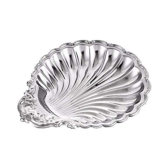 Shell Shape Salad Bowl Stainless Steel Fruit Dish Display Tray for Dining Table