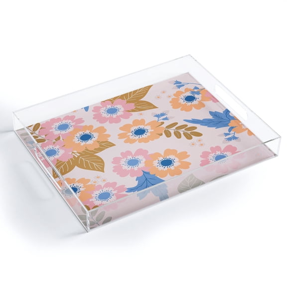 Society6 Pastel Floral Blooms by Alice Rebecca Potter Acrylic Tray