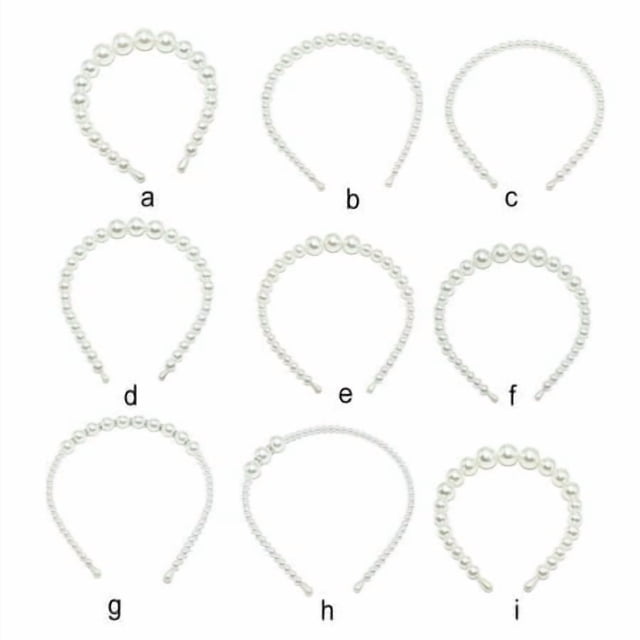 Bandeau Perlé Exquis Réglable Résistant à l'Usure Accessoires de Coiffure Chic Universel Cadeaux de la Saint-Valentin Diadèmes pour Femmes 10 Grandes Perles