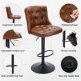 thumbnail image 5 of FIRAVOE Swivel Bar Stools Set of 2 (19.5" Wide Seat) Adjustable Bar Height Bar Stools with Backs, Faux Leather Barstools Bar Chairs Kitchen Island Stools, Brown, 5 of 10