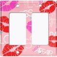 thumbnail image 6 of Metal Light Switch Plate Cover Lipstick Kisses Love Romance Pink LOV002, 6 of 13