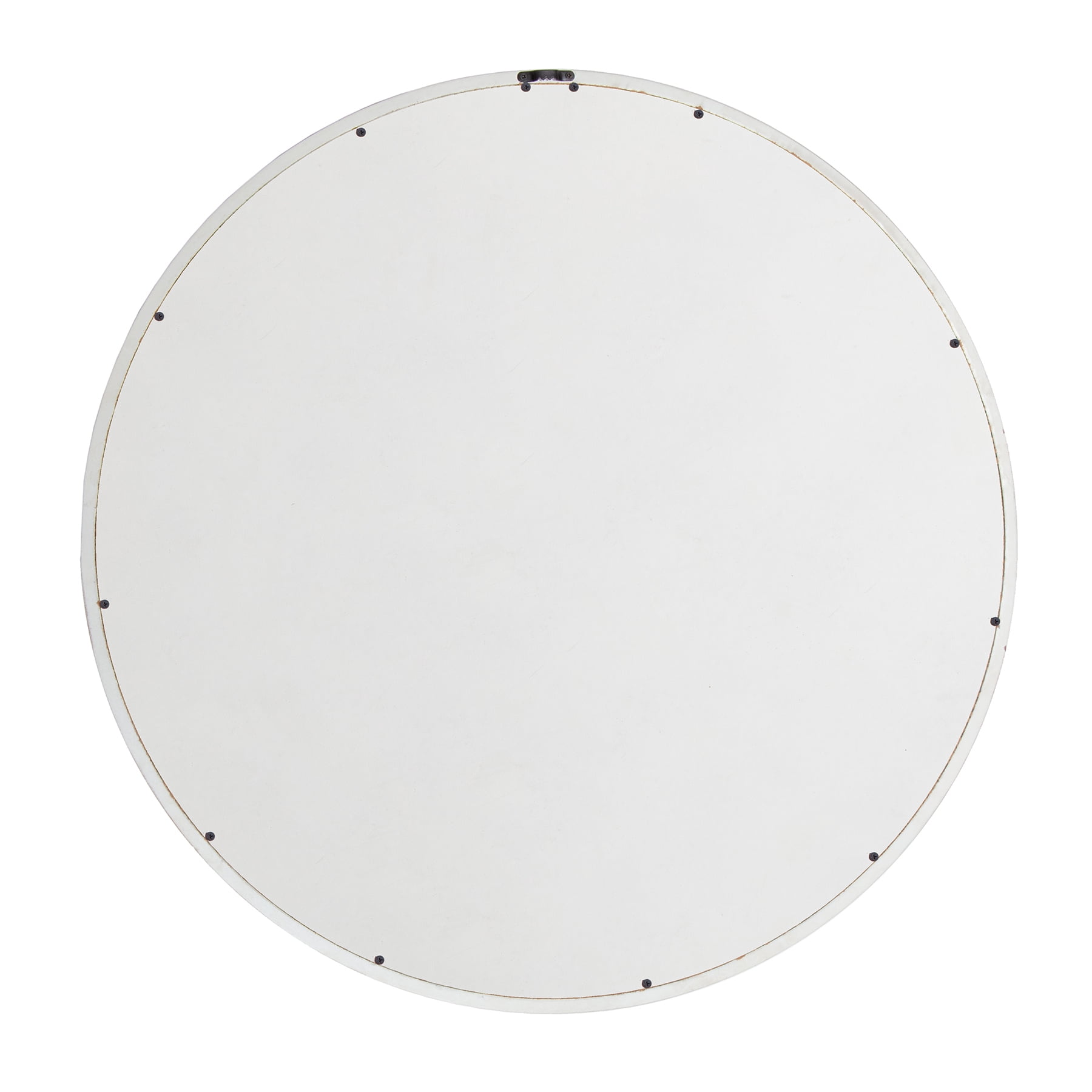 Fetco White 30-in. Round Carved Frame Mirror