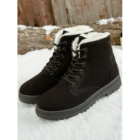 

Ymiytan Hiking Boots Flats Snow Boots Non-slip Fashion Ankle Boots Shoes for Women
