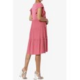 thumbnail image 4 of TheMoogan Women's Flutter Ruffle Cap Sleeve Tiered Jersey Babydoll A-Line Midi Day Dress, 4 of 6