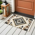 thumbnail image 5 of Boho Black Brown 2'x3' Washable Rug, Vintage Geometric Southwestern Ethnic Non-Slip Soft Doormat Area Rugs for Entrance Bathroom Bedsides, Carpet for Kitchen Bedroom, Entryway Floor Mat, 5 of 9