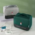thumbnail image 3 of Caja médica Caja de almacenamiento de tela Bolsa de almacenamiento portátil familiar Caja de medicamentos en capas multifuncional Cajas de almacenamiento 25x20x13,5 cm (gris), 3 of 5
