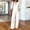 White women v neck blouse wide leg pants set a1, variant on Cagogo Women V Neck Blouse Wide Leg Pants 2 Piece Set Casual Solid Boho Loose Long Sleeve Tops Trousers Lounge Sets Travel Outfits Summer Cruise Beach Vacation Clothes, White L