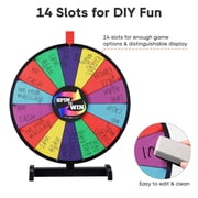 WinSpin 18 Inch Tabletop Color Prize Wheel 14 Slots Editable Fortune Carnival Spinning Game