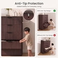 thumbnail image 6 of Hvoonc 5 Drawer Dressers for Bedroom, 46" Tall Chest of Drawers with Faux Marble Top for Living Room Storage, Walnut Brown, 6 of 7