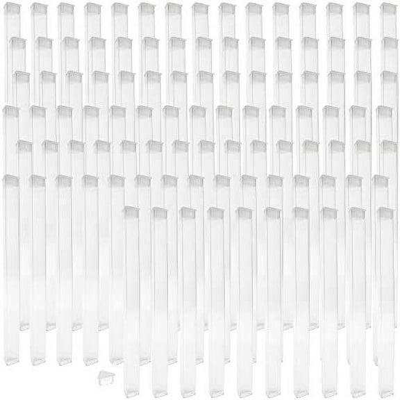 The Beadsmith Clear Plastic Tubes - 6-Inch-Long Triangle Tubes, 9/16 Inches in Diameter - Flat Caps - Use for Beads, Bath Salts, Wedding & Party Favors, Home or Office Storage - Bag of 100