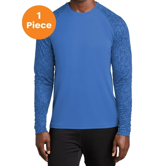 Sport-Tek ST460LS Long Sleeve Digi Camo Tee, True Royal, 4XL, Mens Clothing, Mens Workout Clothing
