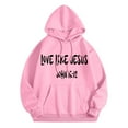 thumbnail image 6 of WENWU Womens Hoodie Long Sleeve Hoodies for Women Pullover Unisex Hoodie Pink Sweatshirts Womens Winter Tops Women's Clothes, 6 of 7