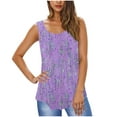 thumbnail image 2 of Luxalzxs Women's Summer Casual Fashion Loose Solid Color Sleeveless Crew Neck Tank Top sequin Shirts Blouses, 2 of 5