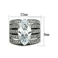 thumbnail image 2 of Women's Stainless Steel 316 Marquise Cut Zirconia Wide Band Engagement Ring Size 9, 2 of 5