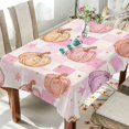 thumbnail image 4 of 60x60 Inch Tablecloth Polyester Square Tablecloth for Home Kitchen Dinner Decor Pink and Peach-colored Pumpkins, 4 of 9