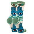 thumbnail image 2 of Oooh Yeah Womens Novelty Hamsa Crew Socks, Eye On You, Funny Dress Socks, 2 of 5