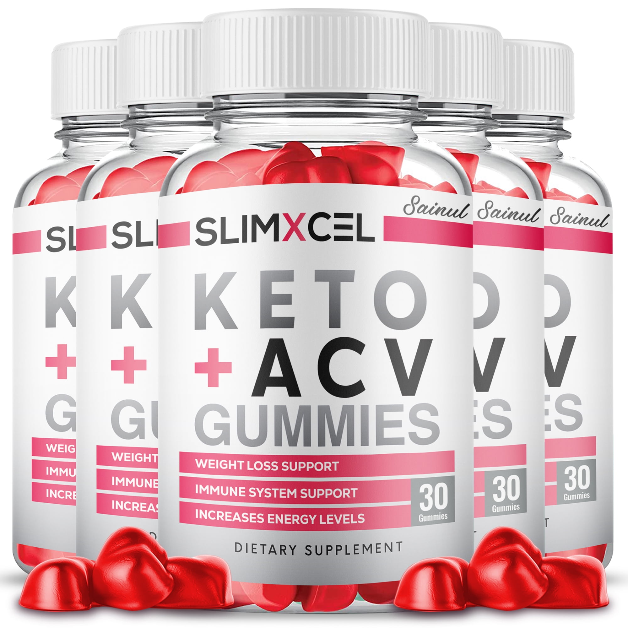 SlimXcel Keto ACV Gummies, Maximum Strength for Weight Management, Apple Cider Vinegar, 5 Month Supply Dietary Supplement (5 Pack)
