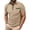 Khaki, variant on Pocket T-Shirts for Men, Solid Color Short Sleeve Lapel Button Casual Tee, 1 PC