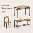thumbnail image 7 of Lofka Kitchen Table Sets with Chairs, 4 Pieces Dining Table Set with Storage Rack for Kitchen, Dining Room, Breakfast Nook, MDF, Retro Brown, 7 of 7