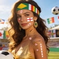 thumbnail image 4 of Tatuajes temporales de banderas de la Copa del Mundo para la cara, pegatinas para fiestas de fútbol 2026, banderas nacionales impermeables, fácil de aplicar, pack de 10, 4 of 5
