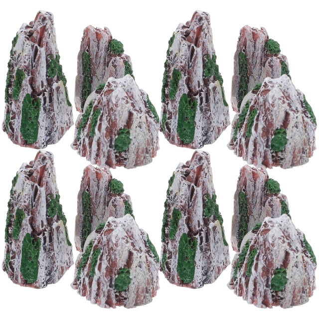 OULII 12pcs Mini Simulation Rockery Resin Assorted Color Landscape Mountain for Sand Tables
