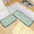 thumbnail image 7 of 2-Piece Kitchen Rugs Set Non-Slip Mats Carpet Floor for Kitchen, Bathroom (19.7"x27.6" & 19.7"x47.2") Green and Mint Bows, 7 of 7