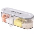 thumbnail image 2 of Wall-Mounted Seasoning Box Set Large Capacity, Dustproof, 4 Grids, with Lid, Includes Salt and Pepper Boxes, Spice Jars, and Spoons, 2 of 9