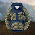 thumbnail image 2 of KeShDi T Shirts for Man Long Sleeve Men's Cargo Camouflage Print Multiple Pockets Sports Ditness Training Raglan Long Sleeved Hooded Navy 2X, 2 of 3