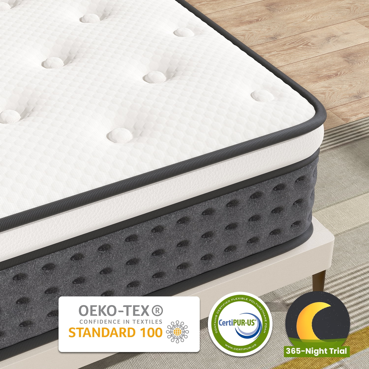 Armorget Queen Size Mattress 10" in a Box, Medium Firm Gel Memory Foam Pressure Relief Mattress