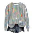 thumbnail image 2 of Womens Tops Plus Size Long Sleeve Printed Casual Loose Hoodless Sweatshirts Orange M, 2 of 3