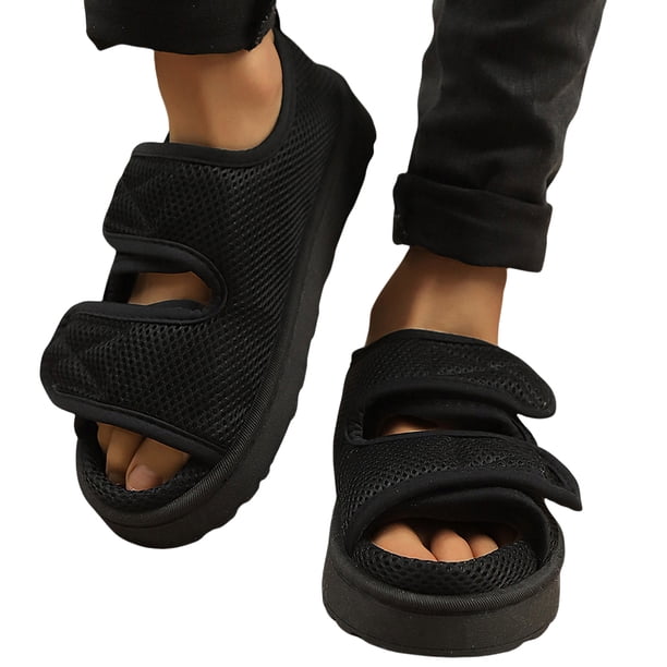 Sandalias los pies abiertos Zapatos edema sin deslizamiento para hinchados (38-39)