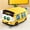 Yellow, variant on Pink Pink Simulation Bus Plush Toy 9.8Inch Car Shaped Cushion Stuffed Animal For Kids Birthday Gift Home Decor